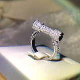 luxury full diamond Ring silver Women Unique Jewelry