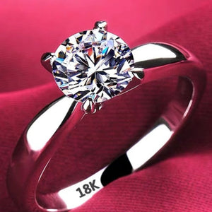 2.0ct Round Diamond Ring 18K White Gold Wedding for Women Gift Jewelry