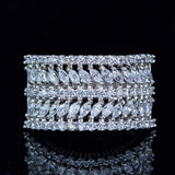 Luxury Big Wheel Wedding Ring 14K White Gold for Women Bridal Jewelry