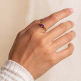 Luxury Amethyst Anniversary Ring for Women Party Birthday Jewelry