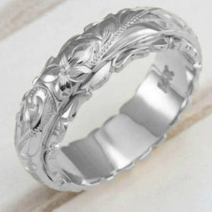 Luxury Carving Rose Ring Women Anniversary Wedding Jewellery