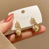 Luxury Red Opal Cherry Stud Earrings Spherical for Women Gift Jewelry