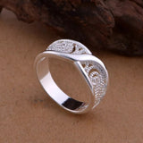 Vintage hollow Wedding Silver Ring for Women Wedding Jewelry