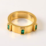 Classic Zircon Ring Stainess Steel for Woman Wedding Jewelry