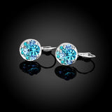 Luxury Blue Stud Earrings For Women  Anniverssary Jewelry Gift 