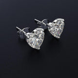 Vintage Moissanite Heart Earrings 925 Sterling Silver Simulated Gemstone Wedding Fine Jewelry