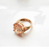 Champagne Gemstone Ring 18K Rose Gold Women Wedding Jewelry