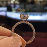 2Ct Zircon Engagement Ring 14K Rose Gold For Women Wedding Jewelry