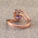 Purple Alexandrite Engagement Ring For Women 14K Gold Wedding Jewelry