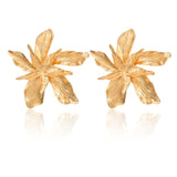 Flower Dangle Earring 14K Yellow Gold For Women Anniversary Party Jewelry