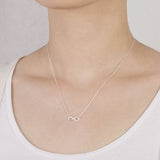 Shiny Infinity Silver Pendant Necklace Long Link Chain For Women Jewelry