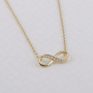 Shiny Infinity Silver Pendant Necklaces Women Choker Lucky Long Link Chain NecklaceShiny Infinity Silver Pendant Necklace Long Link Chain For Women Jewelry