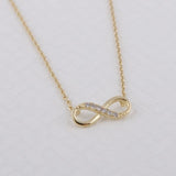 Shiny Infinity Silver Pendant Necklaces Women Choker Lucky Long Link Chain Necklace
