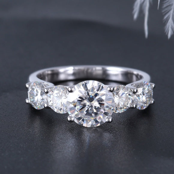5CT Moissanite Engagement Ring 18k Gold Women Wedding Jewelry