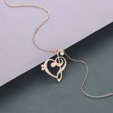 Luxury Gold Heart Pendant Necklace Women Link Chain Women Party Jewelry