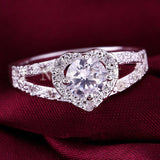 Princess Gemstone Love Ring Wedding 925 Sterling Silver Women's Promise JewelryClear Zircon Gemstone Ring Silver For Women Wedding Jewelry