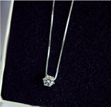 Princess Six Claw Gemstone 925 Sterling Silver Necklace AAA CZ Mosaic Zircon Choker