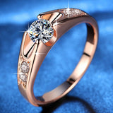 Wedding 14K Rose Gold Ring Gemstone Engagement Ring Women Jewelry RingLuxuyr Zircon Gemstone Engagement Ring Women Wedding Jewelry
