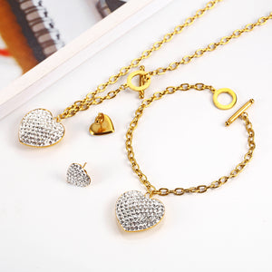 Heart Jewelry Set Necklace Earrings Wedding for women Jewelry