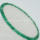 Natural Green Emerald Bracelet Gemstone Beaded Women's Fine Jewelry