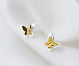 Luxury Butterfly Stud Earrings 925 Sterling Silver Women's Fine Jewelry