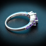 Natural Alexandrite Ring 925 Sterling Silver Purple Color Change Women's Jewelry