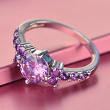 Purple Alexandrite Ring 925 Silver Color Change Women's Jewelry