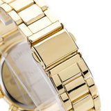 Gemstone Yellow Gold Watch Women's Silver Quartz WristWatch Anolog Bracelet