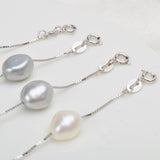 Natural Freshwater Baroque Pearl Bracelet  Genuine 925 Sterling Silver Women's Link Chain Jewelry