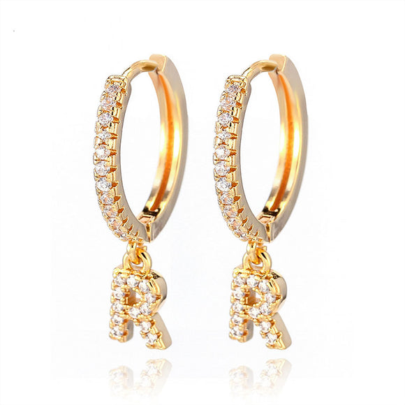 Luxury Gemstone Hoop Earrings Gold Silver High Quality Engagement Women's Jewelry