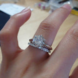 Round Cut Diamond Wedding Ring Set bridal Engagement Jewelry for women