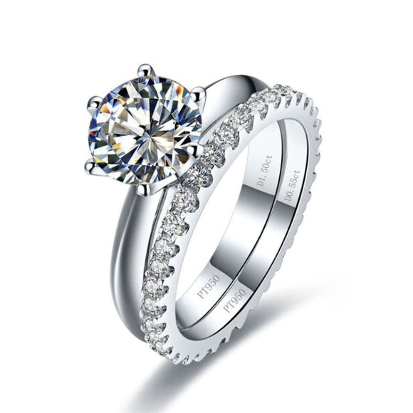 Round Cut Diamond Stone wedding Ring Set bridal Engagement ring set for womenRound Cut Diamond Wedding Ring Set bridal Engagement Jewelry for women