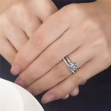 Round Cut Diamond Wedding Ring Set bridal Engagement Jewelry for women