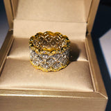 Crown Zircon Stars Ring for Women Engagement Wedding Jewelry