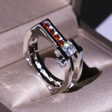 Green Emerald Gemstone Ring Standard Silver Women Wedding Jewelry