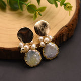 Fresh Water Baroque Pearl Dangle Earrings Women's Wedding Jewelry