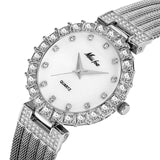 Luxury Diamond Watch 18K Yellow Gold Bracelet Wrist Watches For Women Quartz Clock Hours