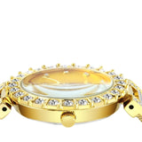 Luxury Quartz Wristwatch Bracelet Diamond 18K Yellow Gold For Women