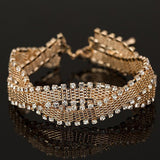 Bridal-Bracelet-Bangles-AAA-shiny-rhinestone-crystal-silver-Womens-link-chain