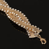 Bridal-Bracelet-Bangles-AAA-shiny-rhinestone-crystal-silver-Womens-link-chain
