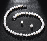 Natural FreshWater Pearl Jewelry Set Women's Necklace Earrings Bracelet Ring Party