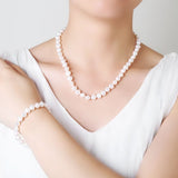 Natural FreshWater Pearl Jewelry Set Women's Necklace Earrings Bracelet Ring Party