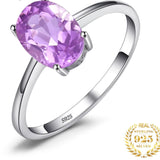 Natural Purple Amethyst Ring 925 Sterling Silver Women's Engagement Gemstone Jewelry