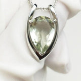 Natural Green Amethyst Pendant Neklace 925 sterling silver fine jewelry