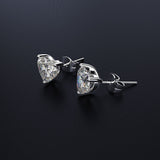 Vintage Moissanite Heart Earrings 925 Sterling Silver Simulated Gemstone Wedding Fine Jewelry