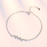 Silver Stars Charm Bracelet Link Chain Women Anniverssary Jewelry Gift