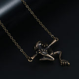 Vintage Silver Baby Frog Necklace Unique Pendants Women Girls Jewelry