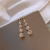 Luxurious White Sapphire Gemstone Earrings Women's Golden Jewelry