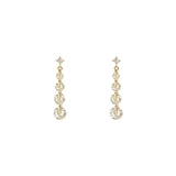 Luxurious White Sapphire Gemstone Earrings Women's Golden Jewelry