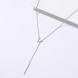 Triangle Double Pendant Chain Necklaces Women Stainless Steel Jewelry